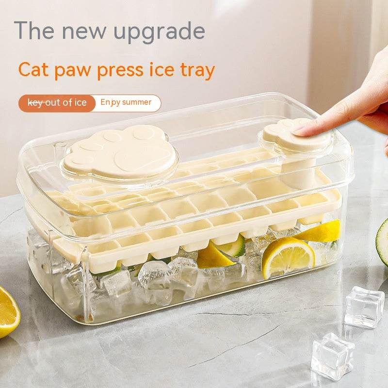 One-Click Press Cat's Paw Ice Tray Large Capacity Ice Cube Mold - Mubimart