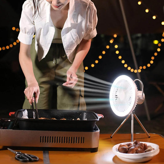 Outdoor-Camping-Fan-Portable-USB-Rechargeable-Camping-Tent-Tripod-Fan-Mini-Hanging-Ceiling-Fan-Stand-Air-Cooling-Fan-Lantern-Mubimart-2385 - Mubimart