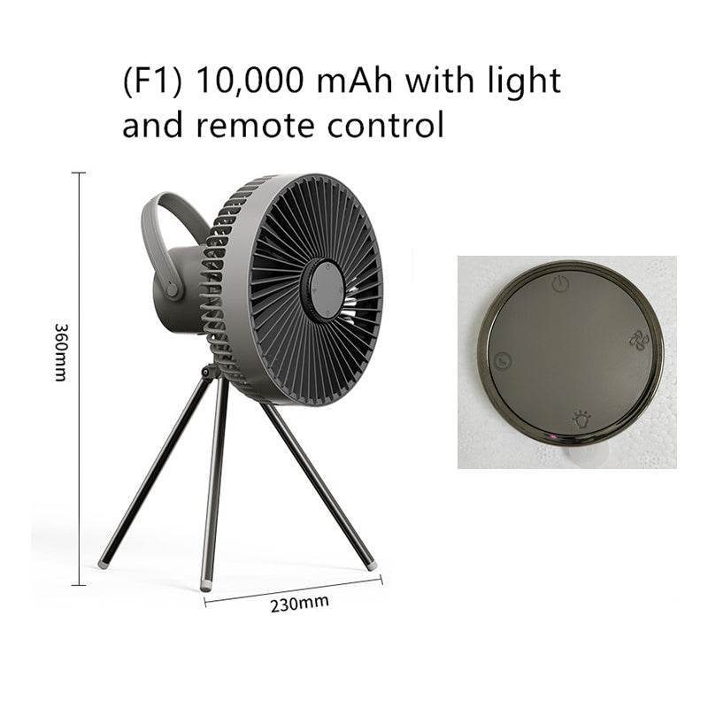Outdoor Camping Fan Portable USB Rechargeable Camping Tent Tripod Fan Mini Hanging Ceiling Fan Stand Air Cooling Fan Lantern - Mubimart