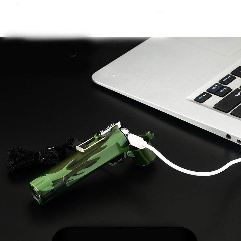 Outdoor Travel Compass Rechargeable Lighter Tube Waterproof Lighter Usb Pulse Lighter - Mubimart