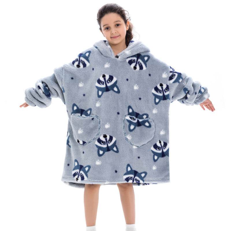 Oversized Thermal Sweatshirt Lazy Sweatshirt Kids - Mubimart
