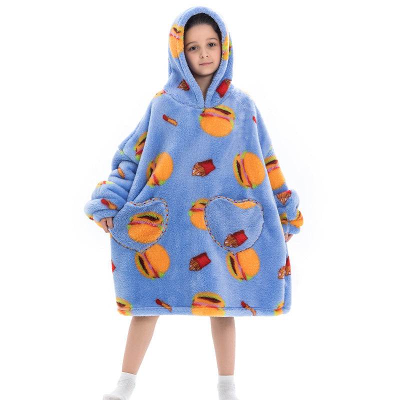 Oversized Thermal Sweatshirt Lazy Sweatshirt Kids - Mubimart