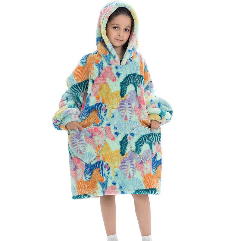 Oversized Thermal Sweatshirt Lazy Sweatshirt Kids - Mubimart