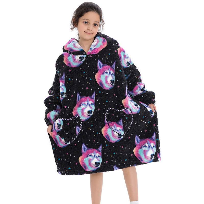 Oversized Thermal Sweatshirt Lazy Sweatshirt Kids - Mubimart