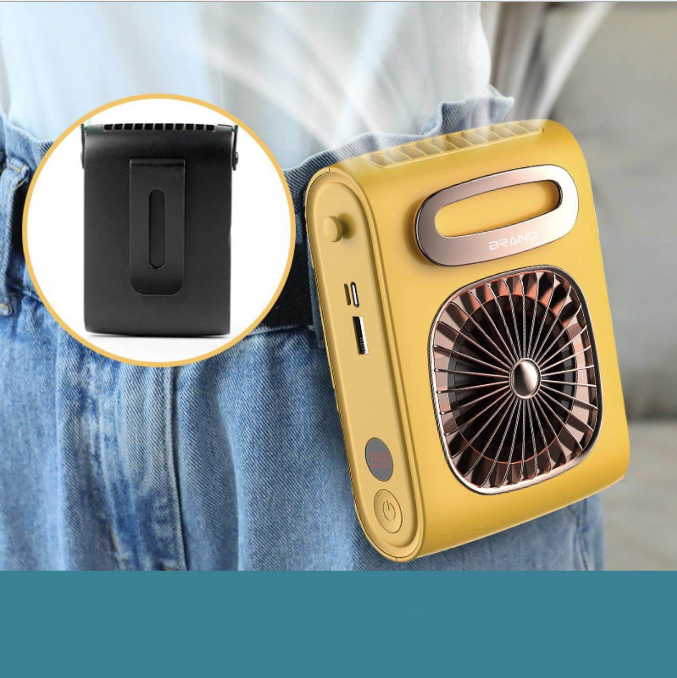 P60 Hanging Waist Fan P60 Hanging Neck Fan Power Bank Fan - Mubimart