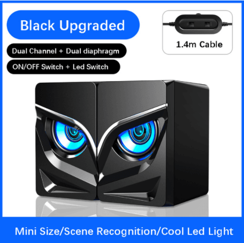 PC Gaming Speakers, 2.0 Channel Stereo Desktop Computer Sound Bar Speakers - Mubimart