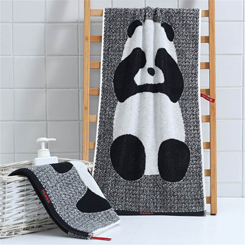Panda Cartoon Pattern Facecloth Cotton Absorbent - Mubimart