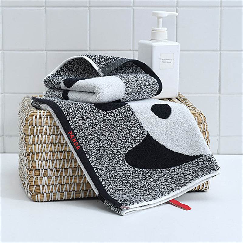 Panda Cartoon Pattern Facecloth Cotton Absorbent - Mubimart