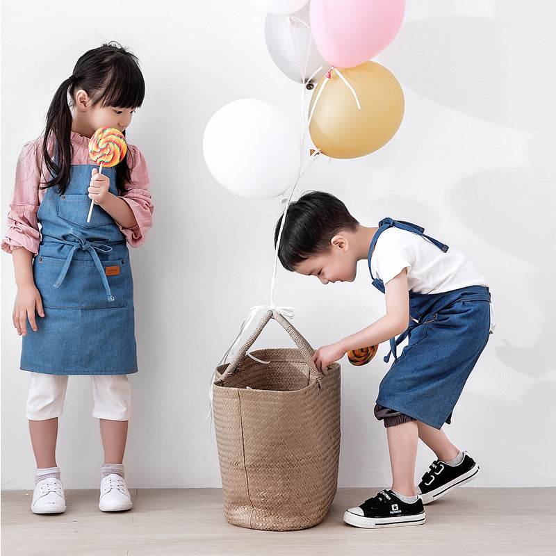 Parent-child Denim Apron Baby Gown - Mubimart