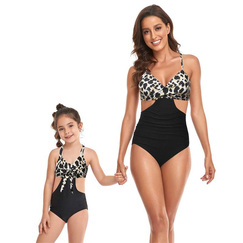 Parent-child Midriff Outfit One Piece Swimsuit - Mubimart