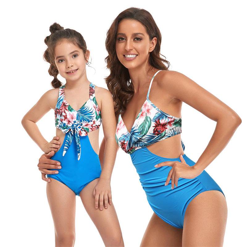 Parent-child Midriff Outfit One Piece Swimsuit - Mubimart
