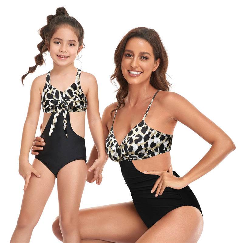 Parent-child Midriff Outfit One Piece Swimsuit - Mubimart
