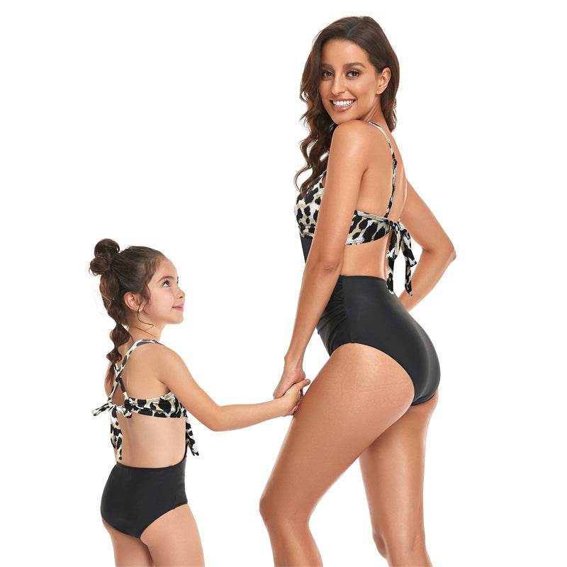 Parent-child Midriff Outfit One Piece Swimsuit - Mubimart