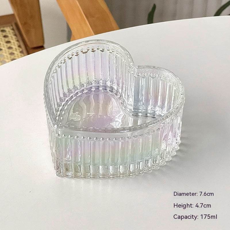 Peach Heart Bowl Ins Girl Heart Dessert Bowl Ice Cream Bowl Good-looking Glass Bowl - Mubimart