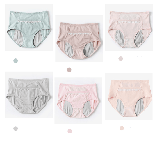 Physiological Pants Girls Ladies breathable antibacterial leak-proof of waist large size menstrual period warm triangle cotton underwear women - Mubimart