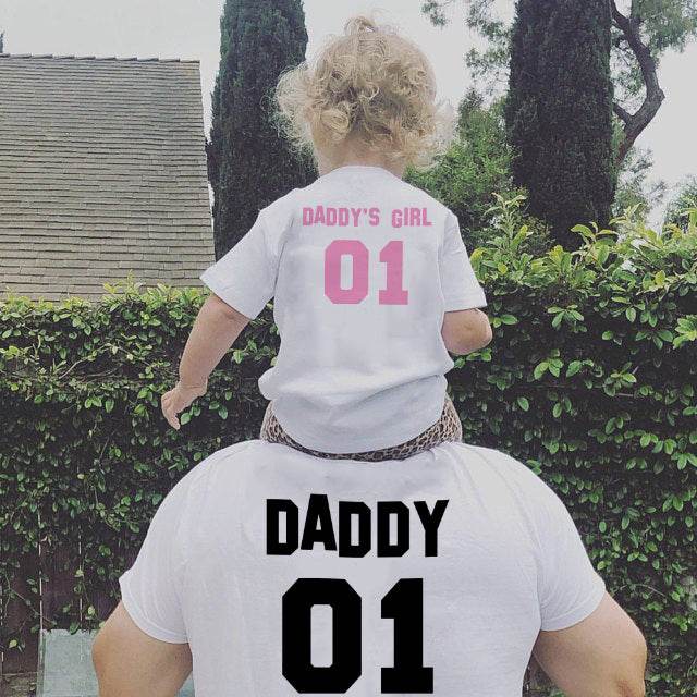 Pink word parent-child family outfit - Mubimart