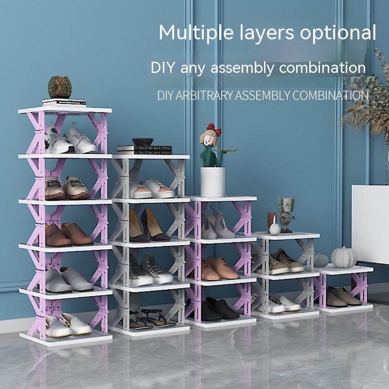 Plastic Installation-free Shoe Rack Storage Shoe Rack Folding Shoe Cabinet - Mubimart