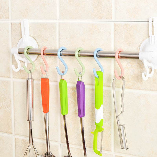 Plastic S-shaped Multifunctional Wardrobe Door Back Hook - Mubimart