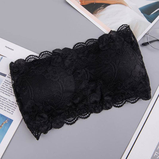 Popular Lace Strapless Bra And Undershirt Tube Top Underwear With Chest Pad Back Breasted Girly And Fashion Sexy Bandeau Beauty Back - Mubimart