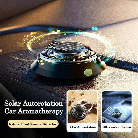 Portable Kinetic Car Air Freshener Solar Powered Double Ring Rotating Air Cleaner Perfume Fragrance Diffuser - Mubimart