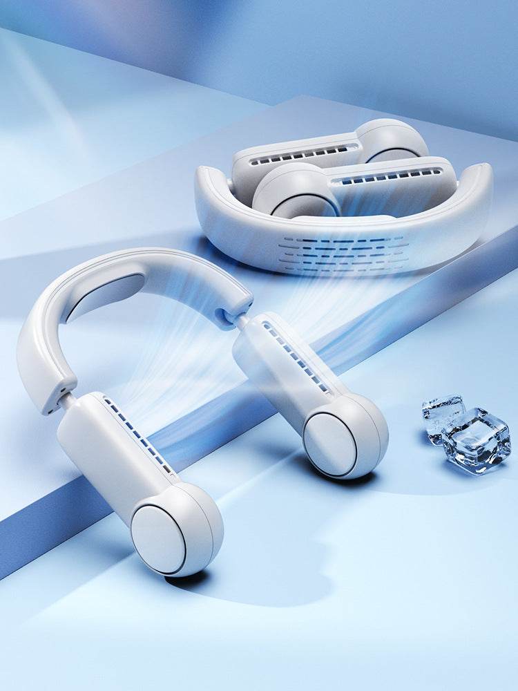 Portable Mini Neck Fan Portable Bladeless Fan USB Rechargeable Leafless Hanging Fans Air Cooler Cooling Wearable Neckband Fans - Mubimart