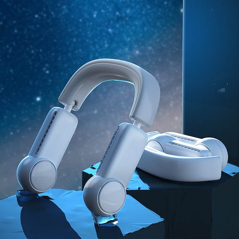 Portable Mini Neck Fan Portable Bladeless Fan USB Rechargeable Leafless Hanging Fans Air Cooler Cooling Wearable Neckband Fans - Mubimart