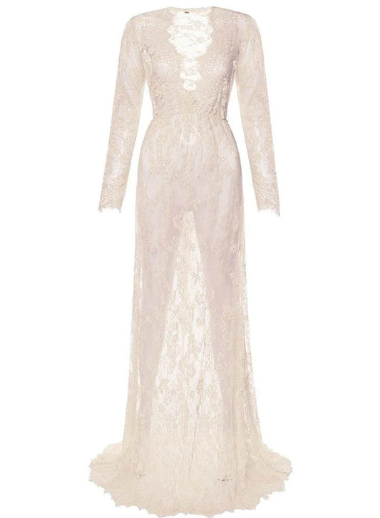 Pregnant-Dress-Pajamas-Lace-Maternity-Dress-Women-Mubimart-3944 - Mubimart