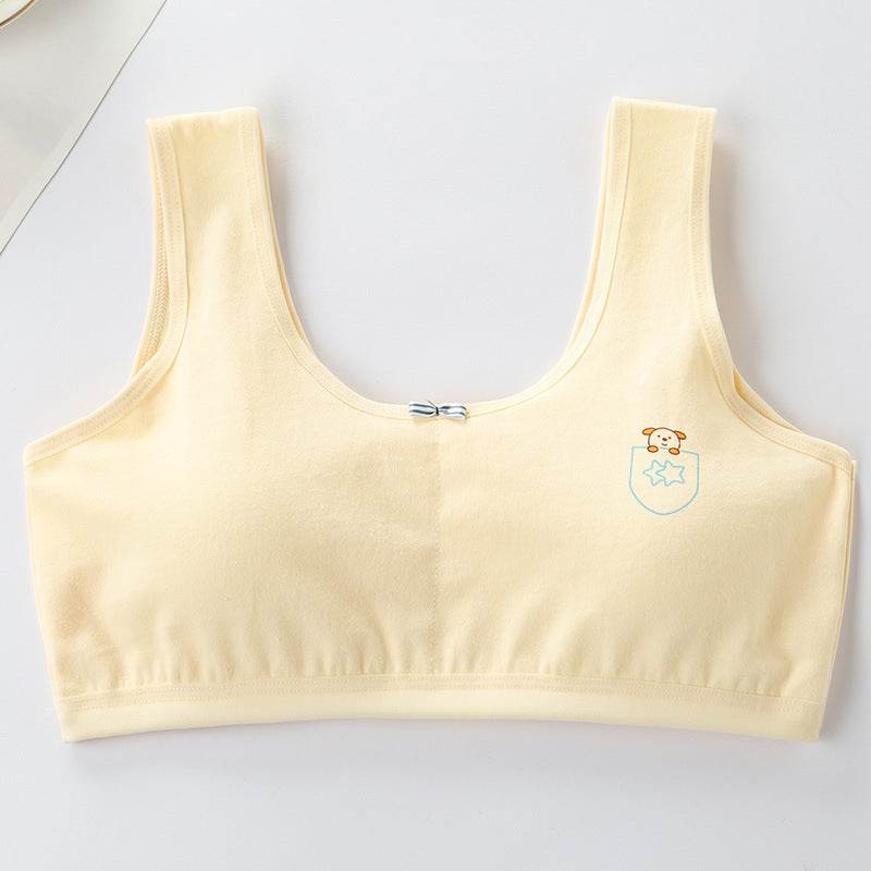 Primary Student Vest Female Junior High Girl High School Underwear Pure Cotton Bra - Mubimart