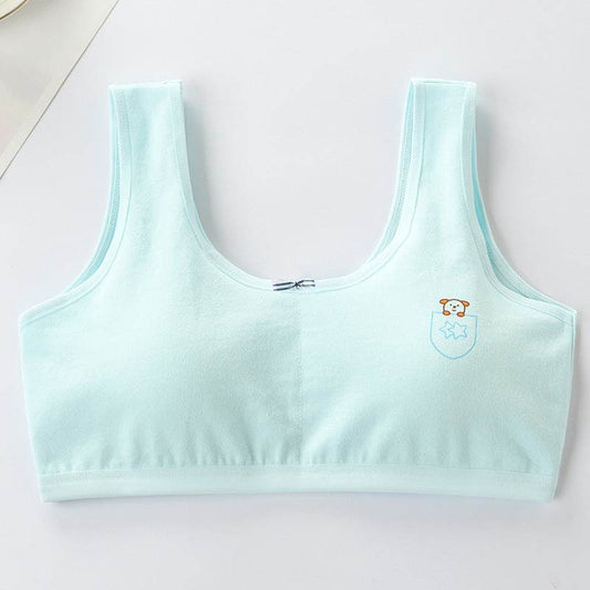 Primary Student Vest Female Junior High Girl High School Underwear Pure Cotton Bra - Mubimart