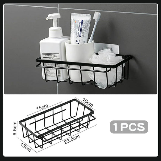 Punch-free-Bathroom-Wrought-Iron-Shelf-Mubimart-4144 - Mubimart
