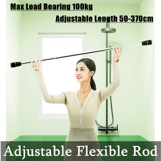 Punch-free Telescopic Rod Curtain Rod Bedroom Shower Curtain Rod Drying Rack Free Installation Support Rod Rising And Shrinking Clothes Rod - Mubimart