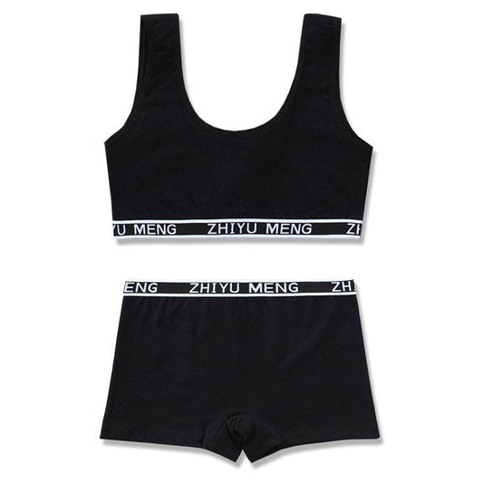 Pure Cotton Solid Color Underwear Set - Mubimart