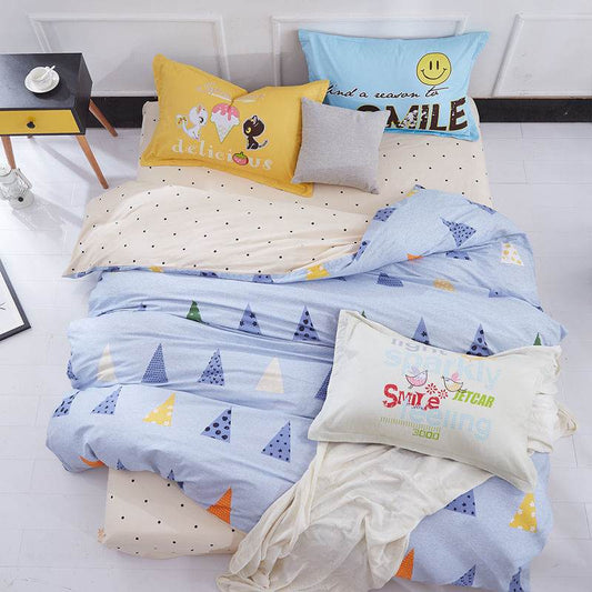 Pure cotton four-piece set cotton bed linen duvet cover single - Mubimart