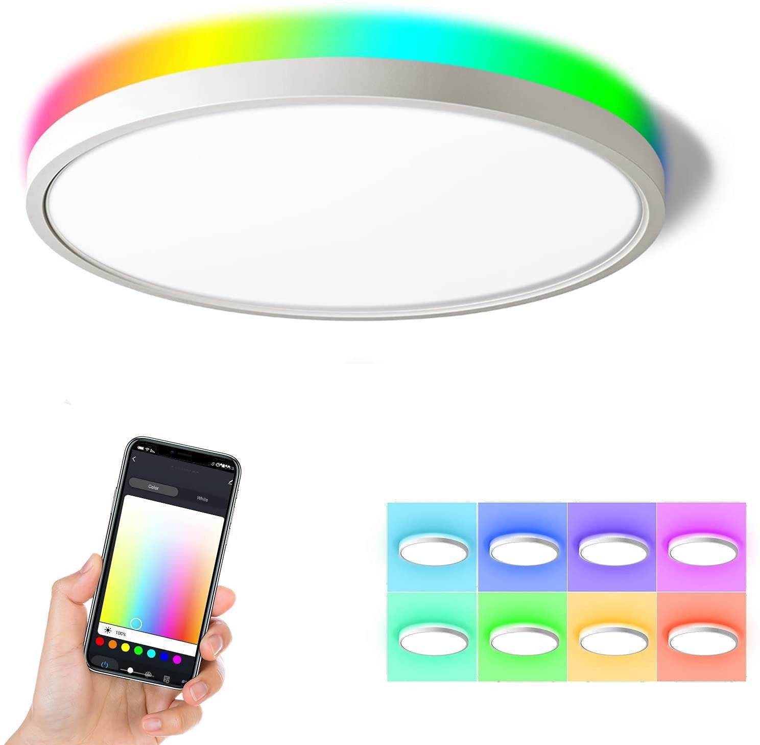 RGBCW Full Color Dimming Smart APP Bluetooth Voice Ceiling Light - Mubimart