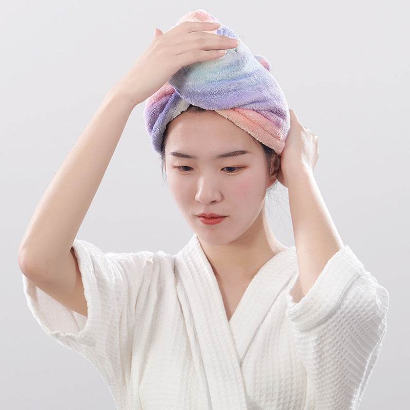 Rainbow Print Dry Hair Cap Quick Dry Towel - Mubimart
