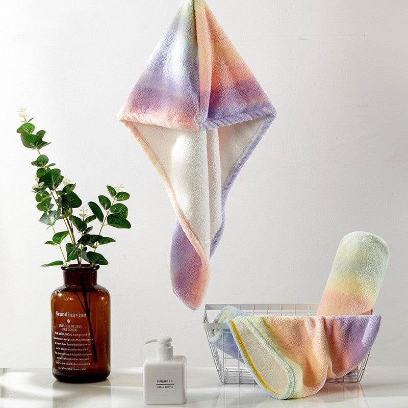 Rainbow Print Dry Hair Cap Quick Dry Towel - Mubimart