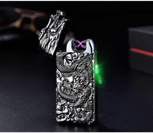 Rechargeable lighter creative metal windproof cigarette lighter - Mubimart