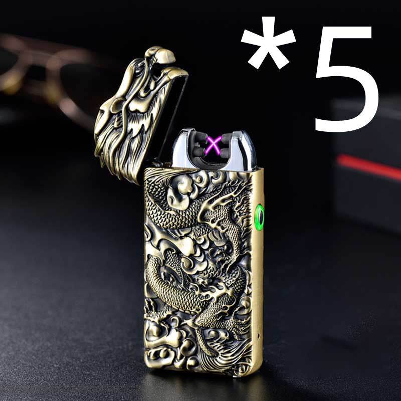 Rechargeable lighter creative metal windproof cigarette lighter - Mubimart