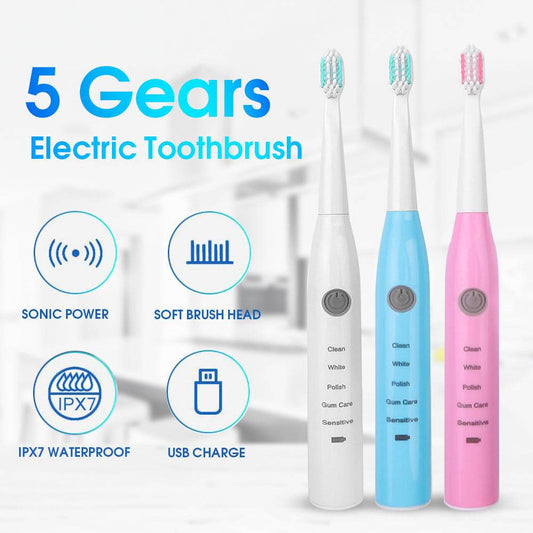 Rechargeable sonic electric toothbrush - Mubimart
