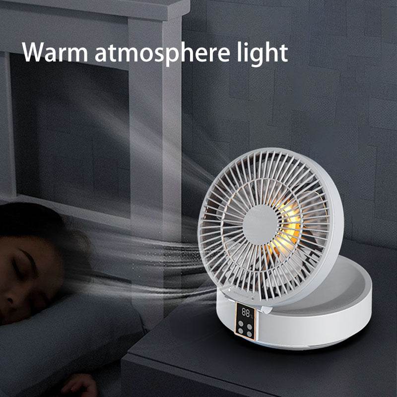 Remote Control Portable Rechargeable Ceiling Usb Electric Folding Fan Night Light Air Cooler Home-appliance Home - Mubimart