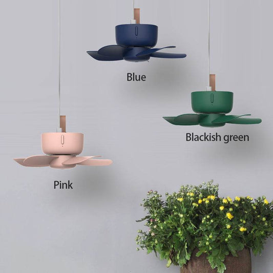 Remote Control Timing USB Powered Ceiling Fan Air Cooler 4 Speed Fan for Bed Camping Indoor Outdoor Hanging Tent Hanging - Mubimart