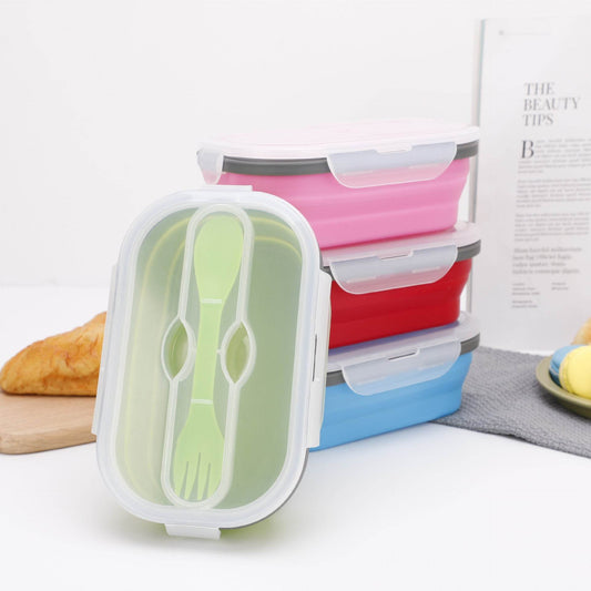 Retractable folding lunch box bento box - Mubimart