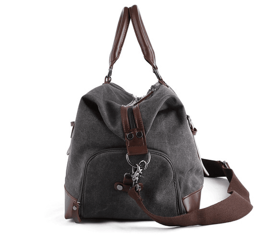 Retro canvas tote bag travel bag male fashion trend large capacity short-distance travel luggage bag shoulder bag male - Mubimart