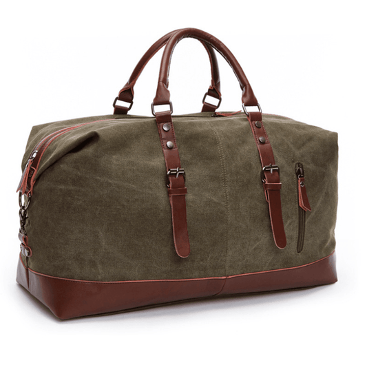 Retro canvas tote bag travel bag male fashion trend large capacity short-distance travel luggage bag shoulder bag male - Mubimart