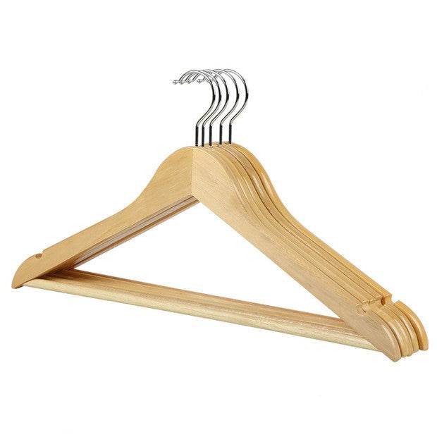 Retro solid wood hanger wooden clothing hanger - Mubimart