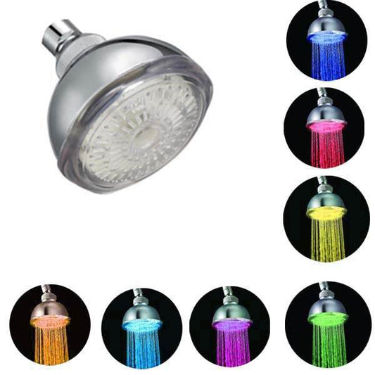 Romantic LED Shower Head Pressurized Water Saving Adjustable 7 Color LED Shower Head Facut Home Bathroom LED Shower Sprinkler - Mubimart