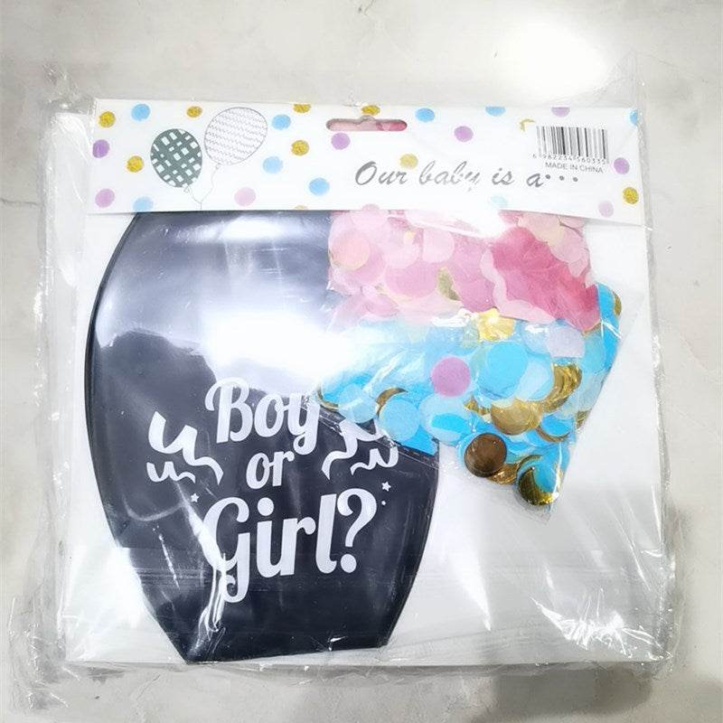 Round Black Gender Reveal Balloon Party Decoration - Mubimart