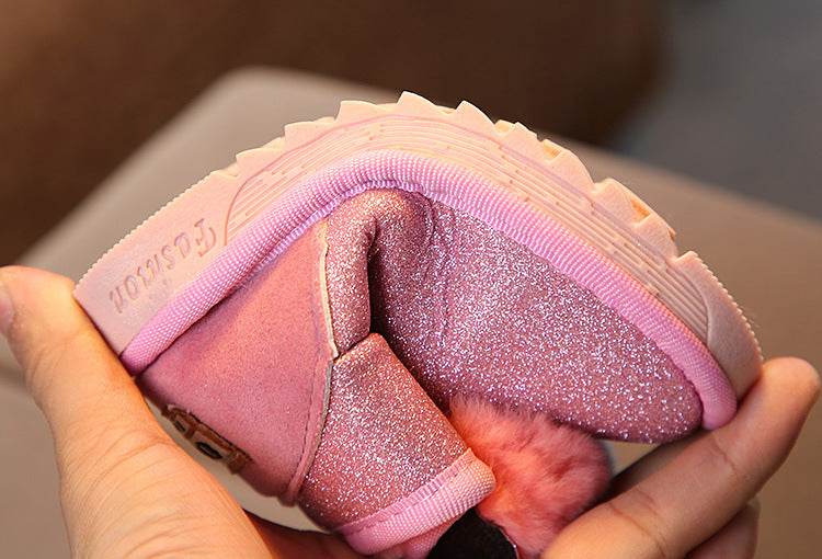 Semi-baby Non-slip Soft-soled Cotton Shoes Warm Winter Shoes - Mubimart