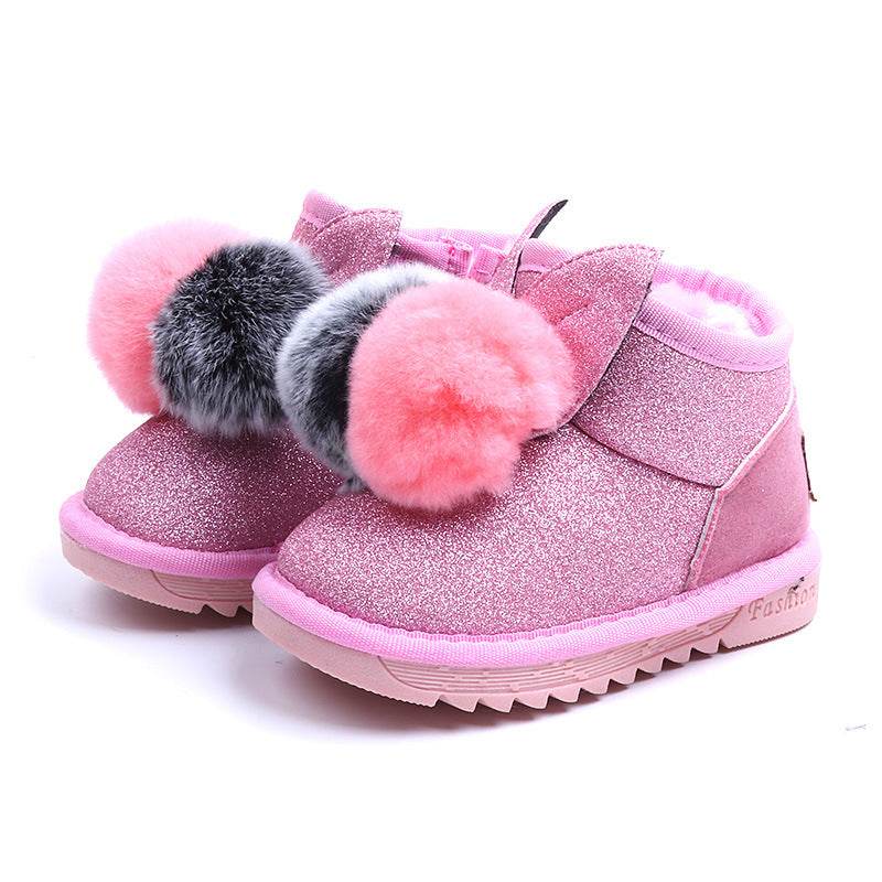 Semi-baby Non-slip Soft-soled Cotton Shoes Warm Winter Shoes - Mubimart
