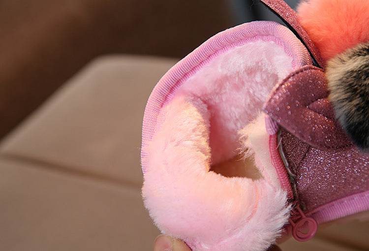 Semi-baby Non-slip Soft-soled Cotton Shoes Warm Winter Shoes - Mubimart